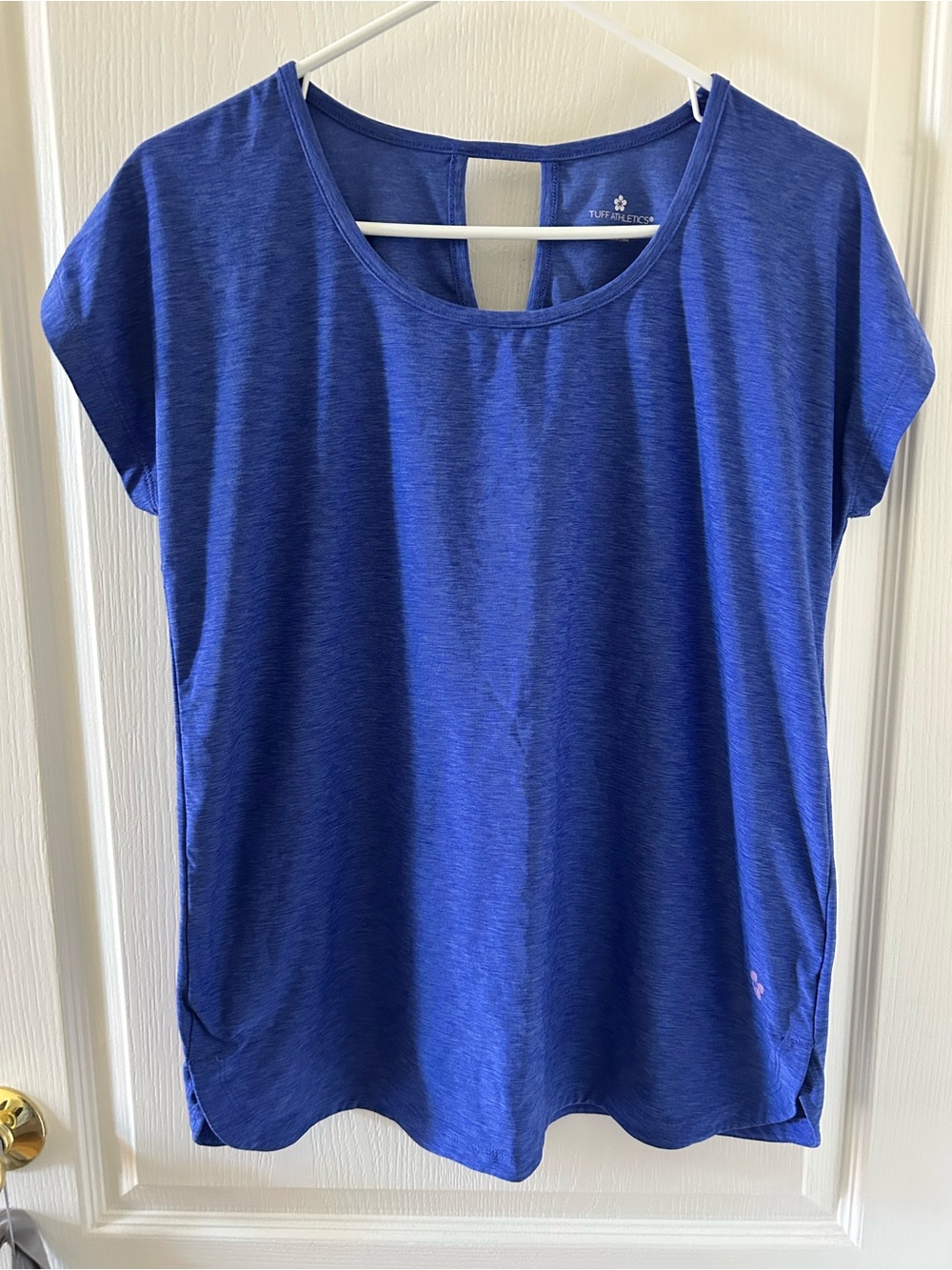 Tuff Athletics Royal Blue Loose Fit Scoop-Neck Performance Top- Size Medium